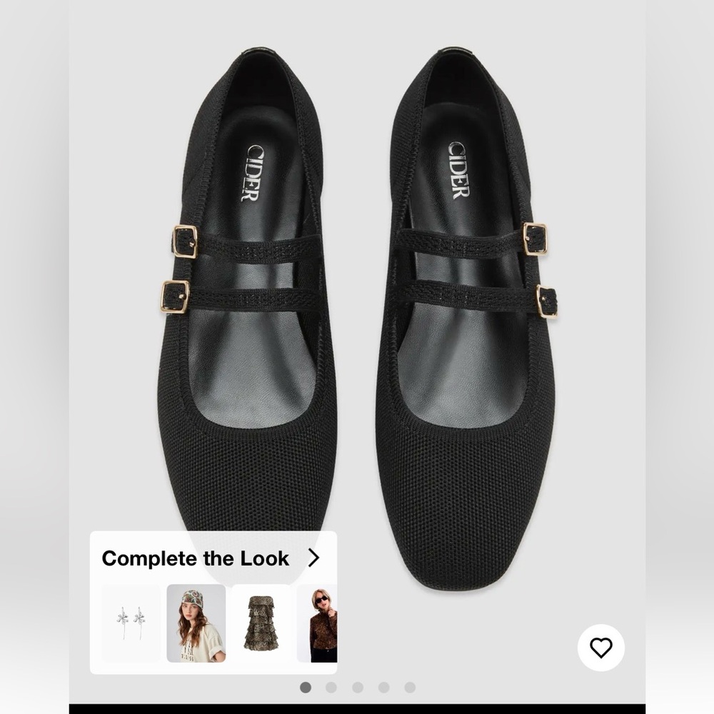 Double Strap Knitted Ballet Flats